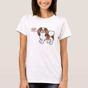 T-shirt Cachorro De Cartografia Japonês Vermelho E Branco