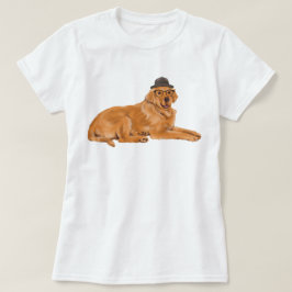 T-shirt Cachorro de Retriever de Ouro pintado manualmente
