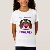 Cachorro e Borboleta Melhor Amigos Crianças T-Shir