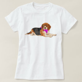 T-shirt Cachorro-Hipster pintado à mão