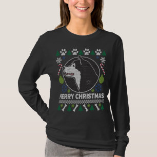 T-shirt Cachorro Malamute do Alasca Raça Feia de Natal Fei