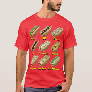 T-shirt Cachorros quentes através de América