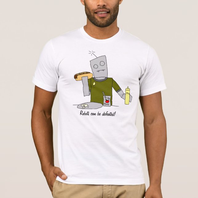 T-shirt Cachorros quentes do amor dos robôs! (Frente)