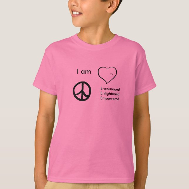 T-shirt caçoa a paz do t-shirt, amor (Frente)
