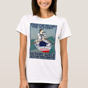 T-shirt Cada menina que puxa para a vitória