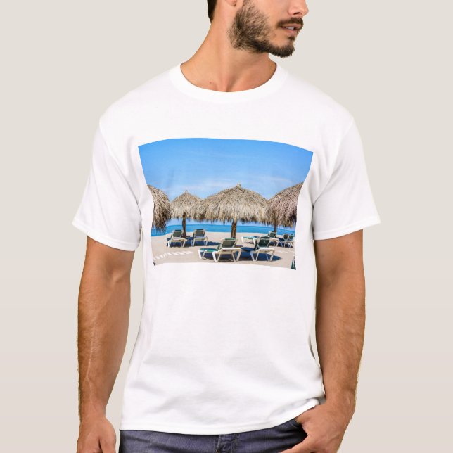 T-shirt Cadeiras de sala de estar e guarda-chuvas do (Frente)