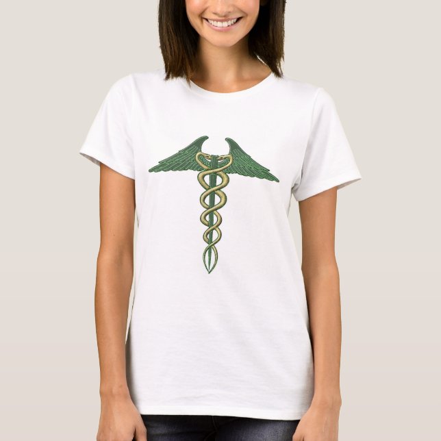 T-shirt Caduceus Verde/Dourado (Frente)