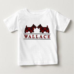 T-shirt Cães do Scottie do Tartan de Wallace do clã