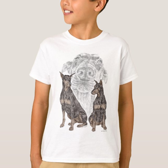 T-shirt Cães Doberman Negros (Frente)