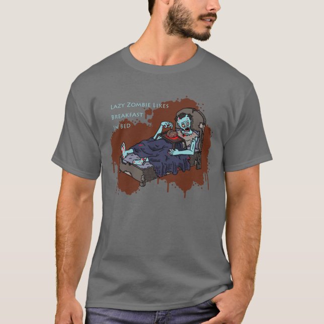T-shirt Café da manhã na cama Zombie (Frente)