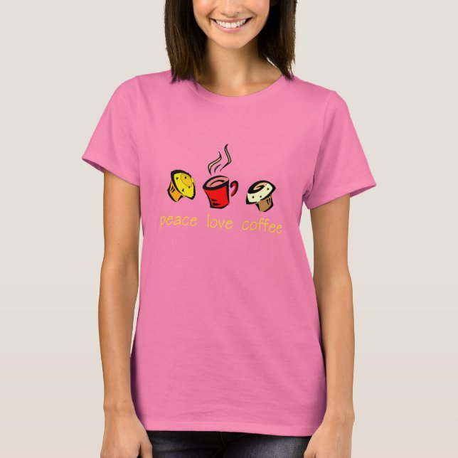 T-Shirt Café de Paz e Amor (Frente)