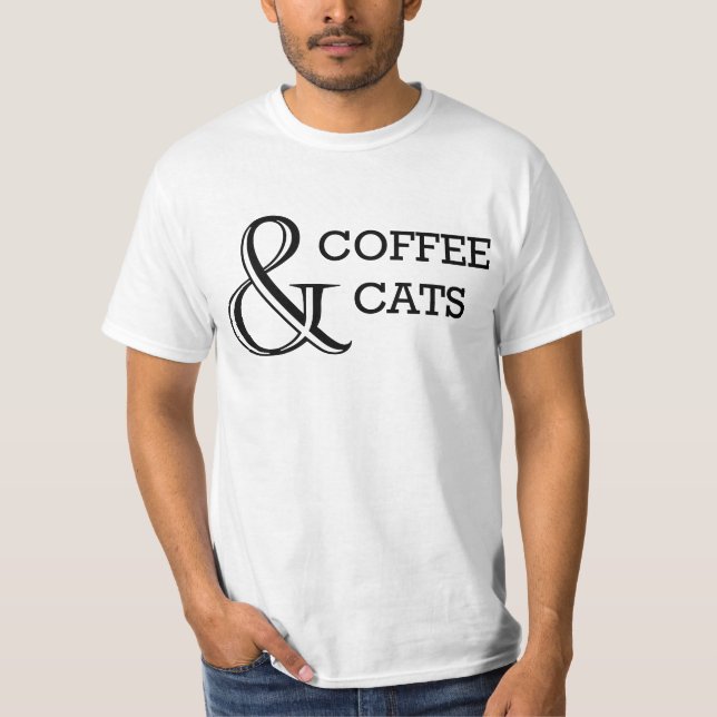 T-shirt Café e gatos (Frente)