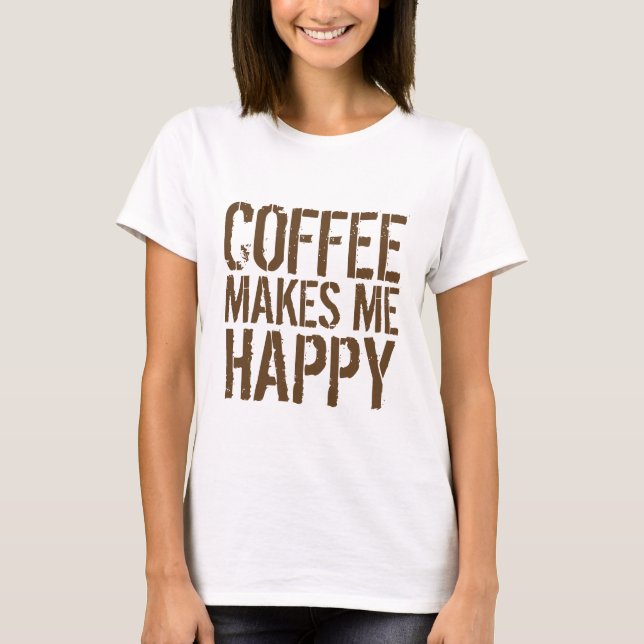 T-shirt Café Me Faz Feliz (Frente)