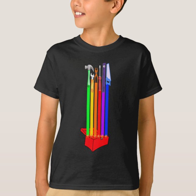 T-shirt Caixa de ferramentas de Rainbo (Frente)