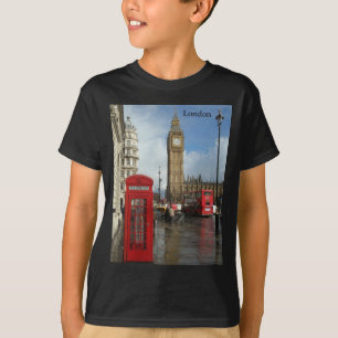 T-shirt Caixa do telefone de Londres & Big Ben (St.K)