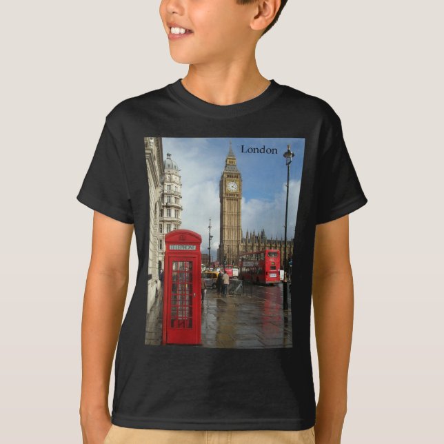 T-shirt Caixa do telefone de Londres & Big Ben (St.K) (Frente)