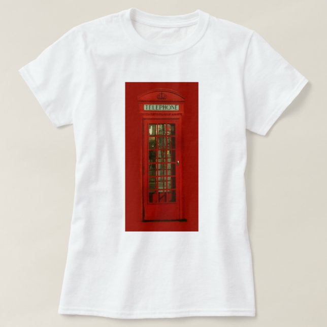 T-shirt Caixa telefônica vermelha Vintage (Frente do Design)