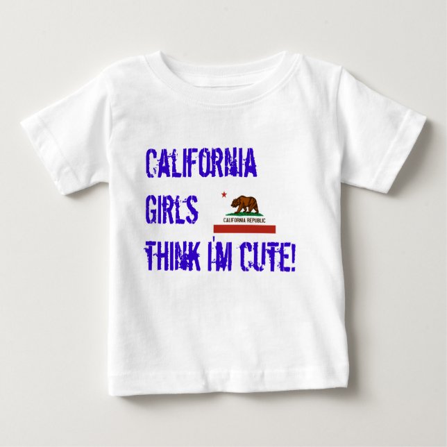 T-shirt califórnia-bandeira, California Girls acham que eu (Frente)