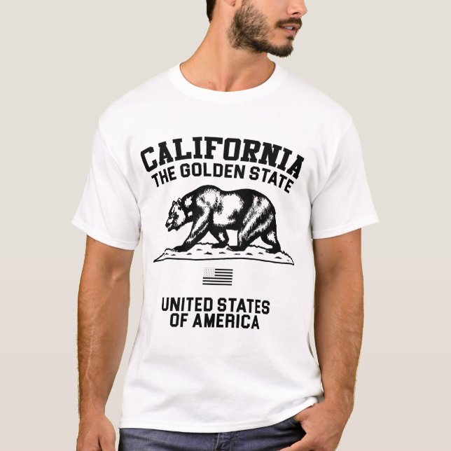 T-shirt Califórnia, Estado Ouro (Frente)
