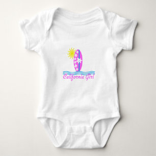 T-shirt California Girl Pink Surfboard W/Sun