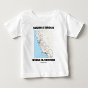 T-shirt Califórnia tem a inundação do fogo do terremoto