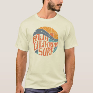 T-shirt californiano do vintage do surf de Baja