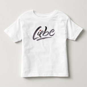 T-shirt Caligrafia da rotulação da escova do coração d