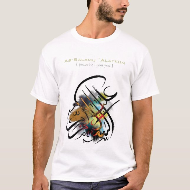 T-shirt Caligrafia islâmica - Como-Salamu o ` Alaykum (Frente)