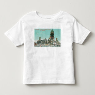 T-shirt Câmara municipal no fogo das ruínas depois de 19