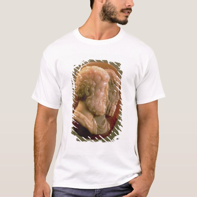 T-shirt Cameo que descreve Marcus Aurelius (121-180) e (Frente)