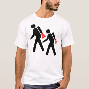 T-shirt Caminhantes do Futuro com Mochila a Jato