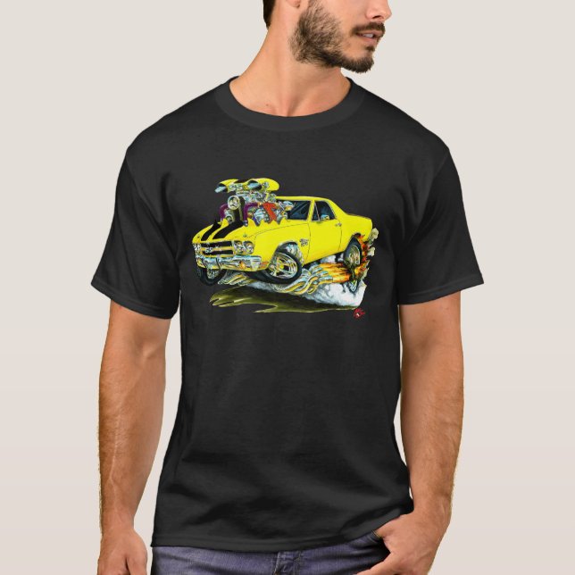 T-shirt Caminhão 1970 Amarelo-Preto do EL Camino (Frente)