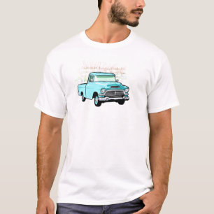 T-shirt Caminhão clássico no azul, semi recolhimento mui