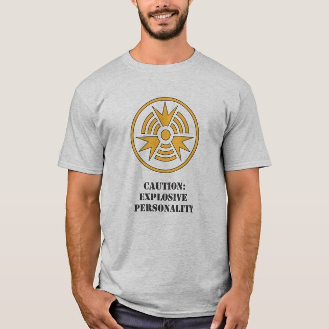T-shirt Camisa-Cuidado Personality.ai explosivo (Frente)