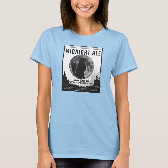 T-shirt Camisa-de-saia-bélula, meia-noite, das mulheres (Frente)