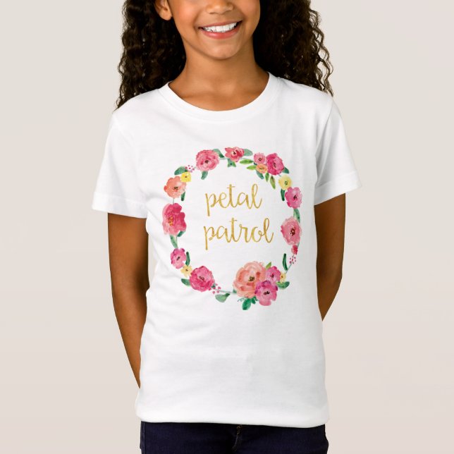 T-shirt Camisa-Presente da Garota-Flor da Patrulha Petal (Frente)