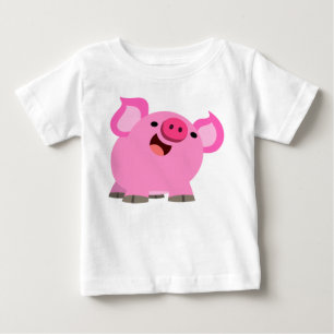 T-shirt Camisa-T-Bebê-Porco Ridículo