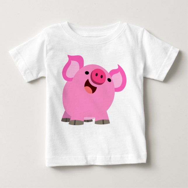 T-shirt Camisa-T-Bebê-Porco Ridículo (Frente)