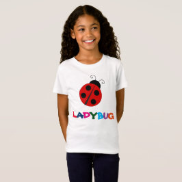 T-shirt Camisa-T Branca, Meninas de Ladybug