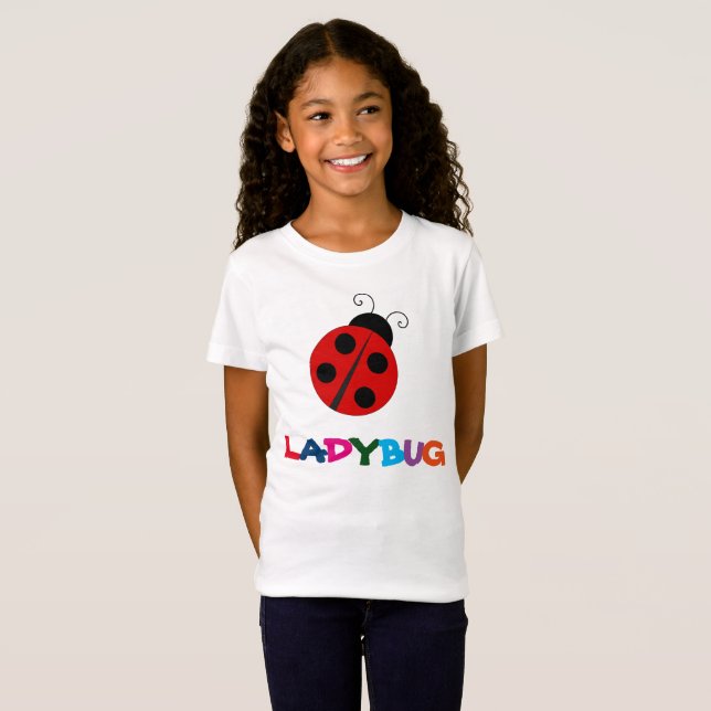 T-shirt Camisa-T Branca, Meninas de Ladybug (Frente Completa)