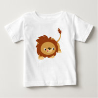 Camisa-T De Bebê De Leão De Cartoon Sprightly
