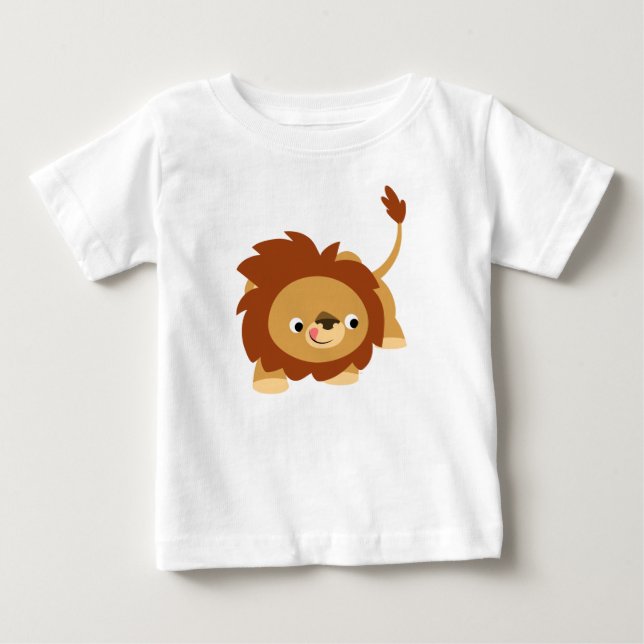 T-shirt Camisa-T De Bebê De Leão De Cartoon Sprightly (Frente)