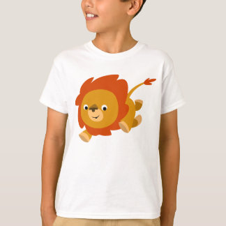 T-shirt Camisa-T de Leão de Cartoon Rápido