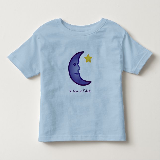 T-shirt Camisa-T de Moon e Star Toddler (Frente)
