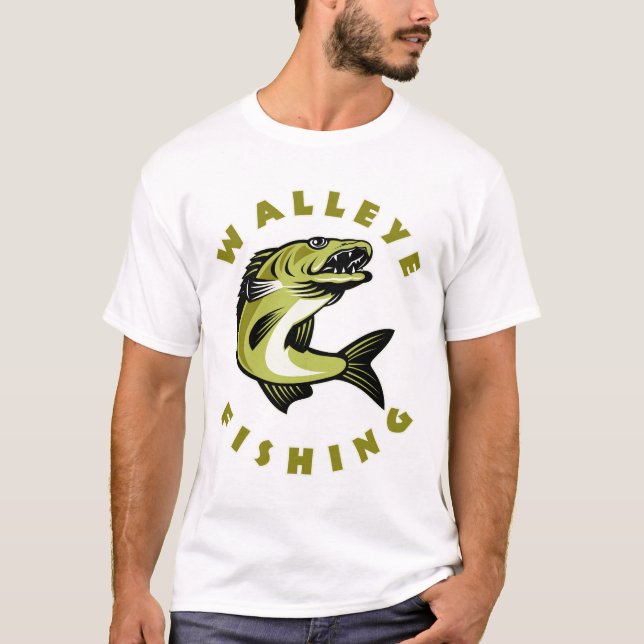 T-shirt Camisa-T De Pesca Costeira Por Caminho De Mens (Frente)