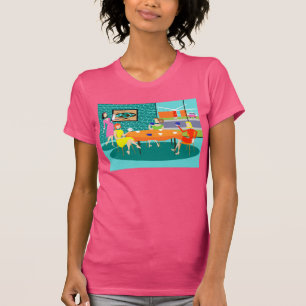 T-shirt Camisa-T do Jogo de Cartões para Mulheres Retro Se