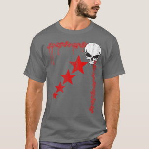 T-shirt Camisa-T do padrão do crânio/estrela (vermelho)
