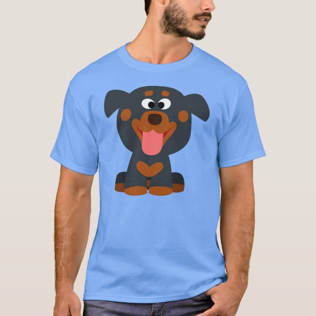 T-shirt Camisa-T do Rottweiler do Bebê de Cartoon (Frente)