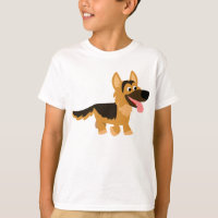 Camisa-T German shepherd de desenho animado