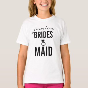 T-shirt Camisa-T - Jr. Bridesmaid (Bling) Branco